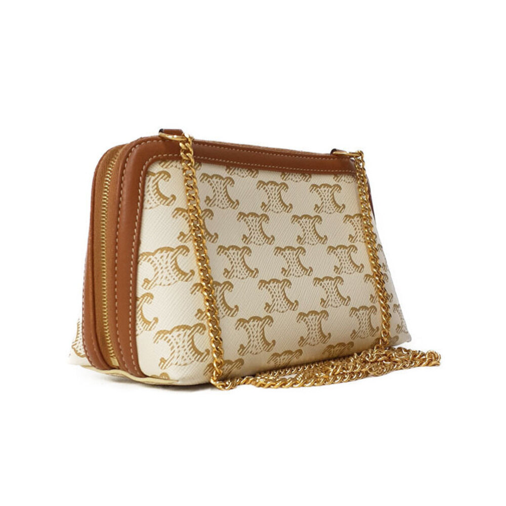 Celine Triomphe Clutch Canvas Chain Shoulder Bag